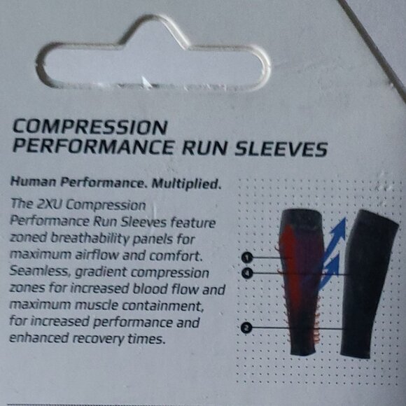 2XU - COMPRESSION PERFORMANCE RUN SLEEVE - UNISEX TITANIUM /BLACK SIZE XL NWT - Picture 9 of 11